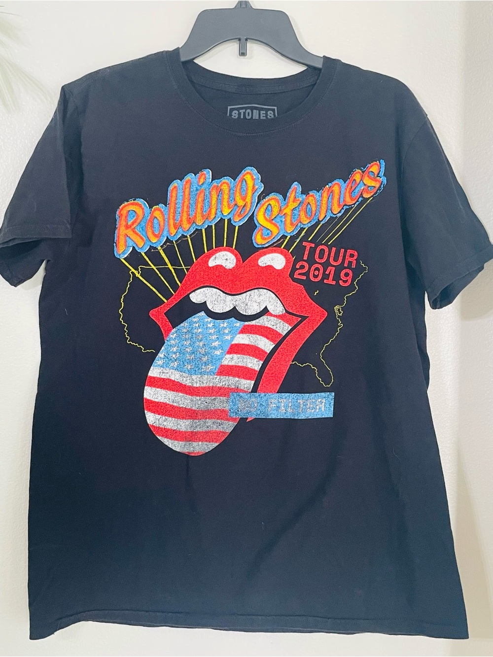 Rolling Stones No Filter Tour 2019‎ Graphic Band Tee Black Shirt Size L